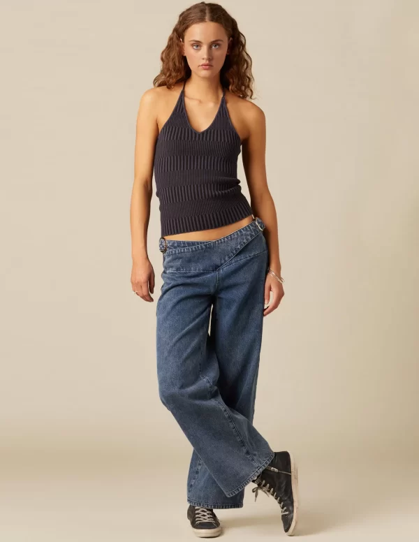 pantaln_azul_hebillas_cin_0.webp NÍCOLI PANTALÓN AZUL HEBILLAS CINTURA< Denim | Pantalones