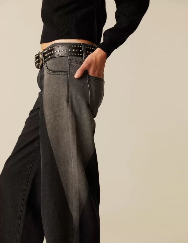 NÍCOLI PANTALÓN BICOLOR ANTRACITA Y GRIS< Denim | Pantalones