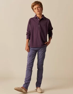 NÍCOLI PANTALÓN CARGO LARGO AZUL< Pantalones