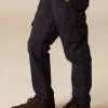 NÍCOLI PANTALÓN CARGO LARGO AZUL< Pantalones