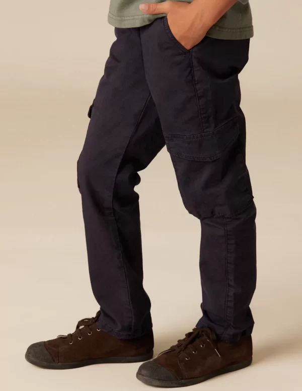 NÍCOLI PANTALÓN CARGO LARGO AZUL< Pantalones