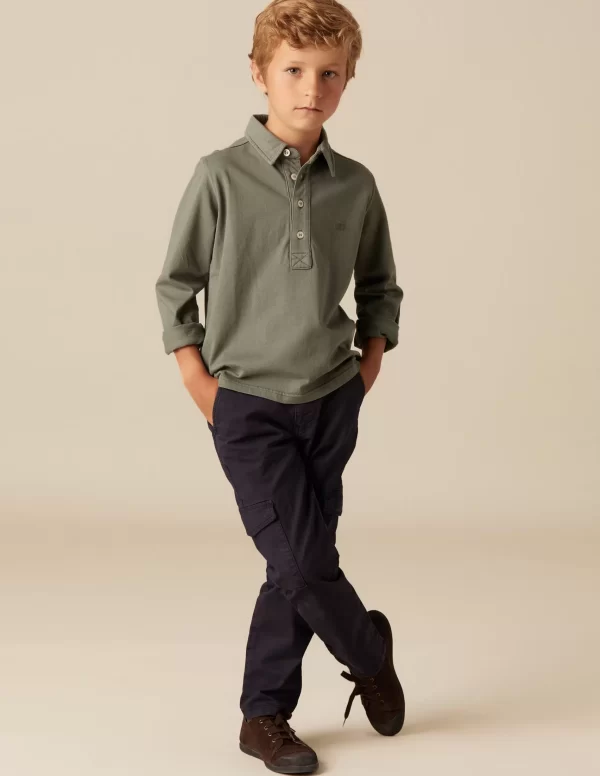 NÍCOLI PANTALÓN CARGO LARGO AZUL< Pantalones