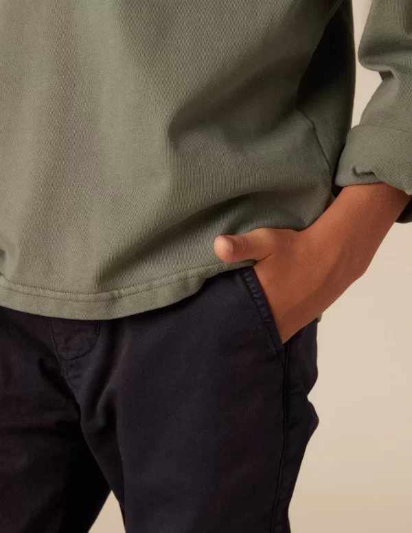 NÍCOLI PANTALÓN CARGO LARGO AZUL< Pantalones