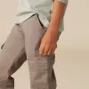 NÍCOLI PANTALÓN CARGO LARGO GRIS CLARO< Pantalones