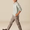 NÍCOLI PANTALÓN CARGO LARGO GRIS CLARO< Pantalones