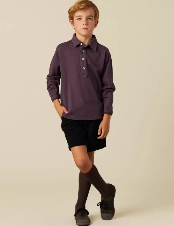 NÍCOLI PANTALÓN CHINO CORTO PANA AZUL< Pantalones