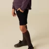 NÍCOLI PANTALÓN CHINO CORTO PANA AZUL< Pantalones