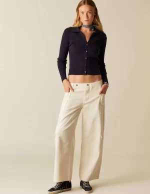 NÍCOLI PANTALÓN CRUCE BOLSILLOS CRUDO< Denim | Pantalones