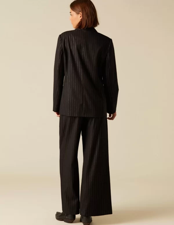 NÍCOLI PANTALÓN DOBLE RAYA BRILO< Pantalones