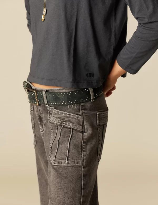 NÍCOLI PANTALÓN GRIS BOLSILLOS COSTURAS< Denim | Pantalones