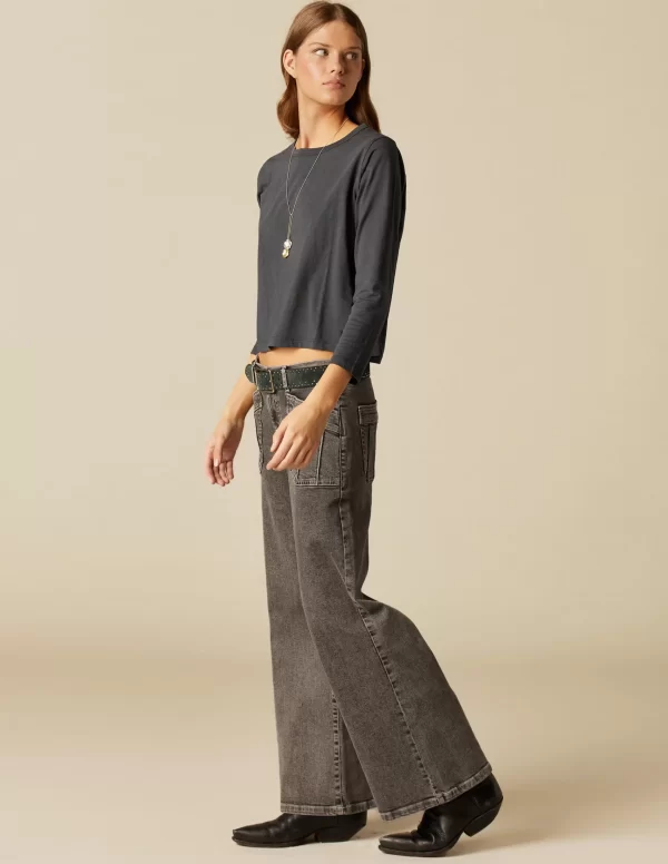 NÍCOLI PANTALÓN GRIS BOLSILLOS COSTURAS< Denim | Pantalones