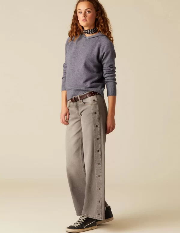 NÍCOLI PANTALÓN GRIS BOTONES LATERAL< Denim | Pantalones