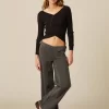 NÍCOLI PANTALÓN GRIS HEBILLAS CINTURA< Denim | Pantalones