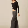 NÍCOLI PANTALÓN GRIS HEBILLAS CINTURA< Denim | Pantalones