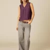 NÍCOLI PANTALÓN GRIS RECTO COSTURAS< Denim | Pantalones