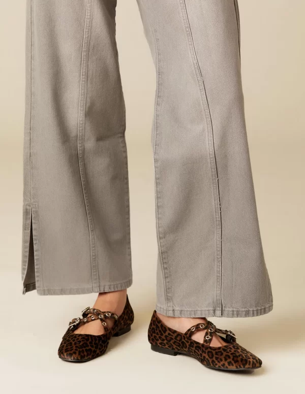 NÍCOLI PANTALÓN GRIS RECTO COSTURAS< Denim | Pantalones