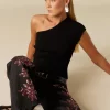 NÍCOLI PANTALÓN LENTEJUELAS GRANATE PLATEADO< Denim | Pantalones
