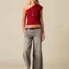 NÍCOLI PANTALÓN LOW WAIST DOBLE BOTÓN GRIS< Denim | Pantalones