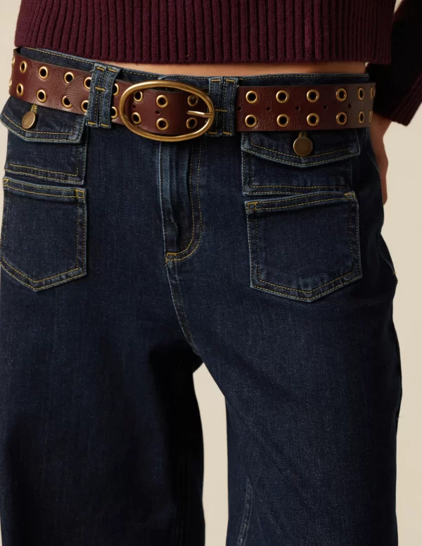 NÍCOLI PANTALÓN MIX BOLSILLOS BLUE BLACK< Denim | Pantalones