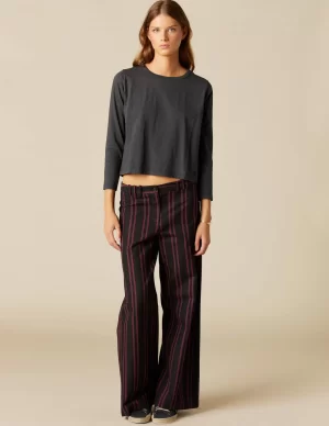 NÍCOLI PANTALÓN NEGRO RAYA< Pantalones
