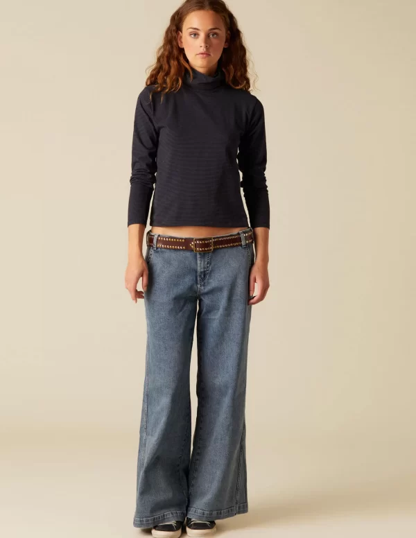 NÍCOLI PANTALÓN NN BORDADO AZUL< Denim | Pantalones
