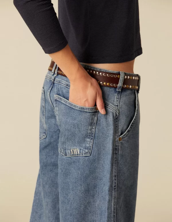 NÍCOLI PANTALÓN NN BORDADO AZUL< Denim | Pantalones