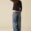 NÍCOLI PANTALÓN NN BORDADO AZUL< Denim | Pantalones