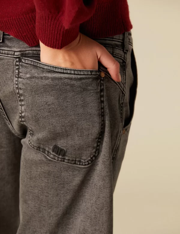 NÍCOLI PANTALÓN NN BORDADO GRIS< Denim | Pantalones