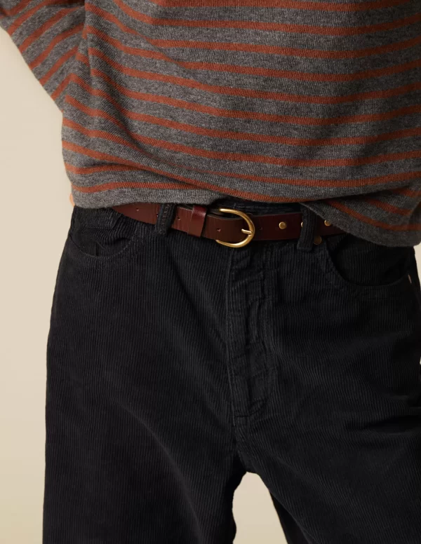 NÍCOLI PANTALÓN PANA AZUL ZIG ZAG< Pantalones