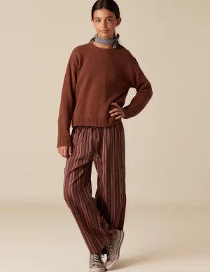 NÍCOLI PANTALÓN RAYA MARRÓN< Pantalones