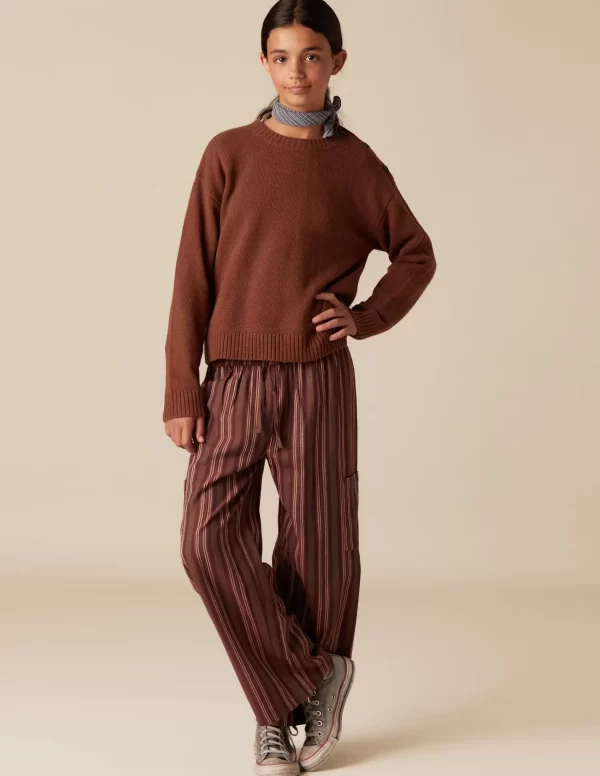 NÍCOLI PANTALÓN RAYA MARRÓN< Pantalones