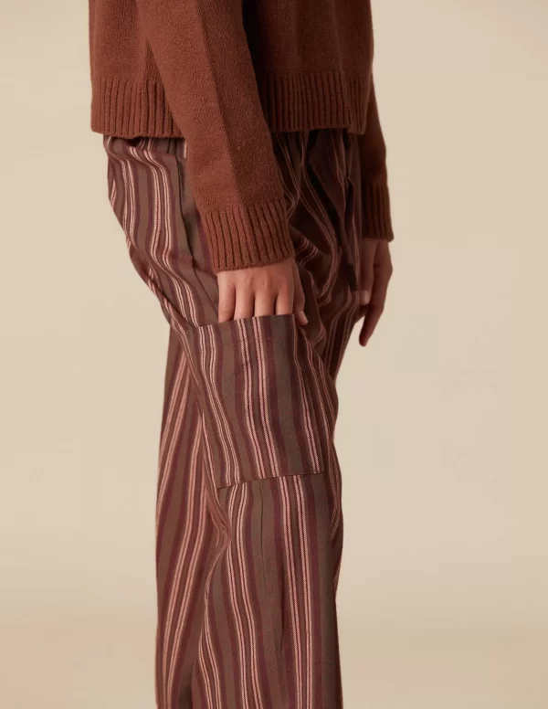 NÍCOLI PANTALÓN RAYA MARRÓN< Pantalones