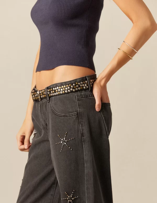 NÍCOLI PANTALÓN TACHAS SOLES GRIS< Denim | Pantalones