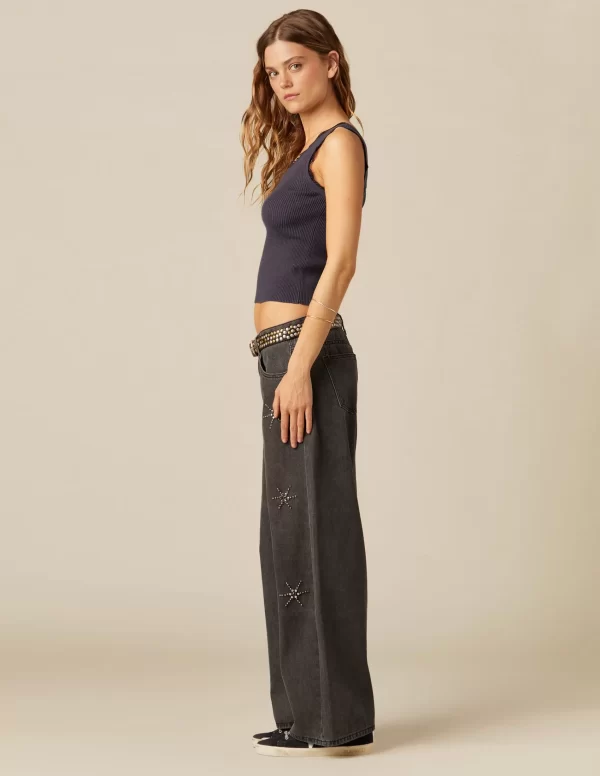 NÍCOLI PANTALÓN TACHAS SOLES GRIS< Denim | Pantalones