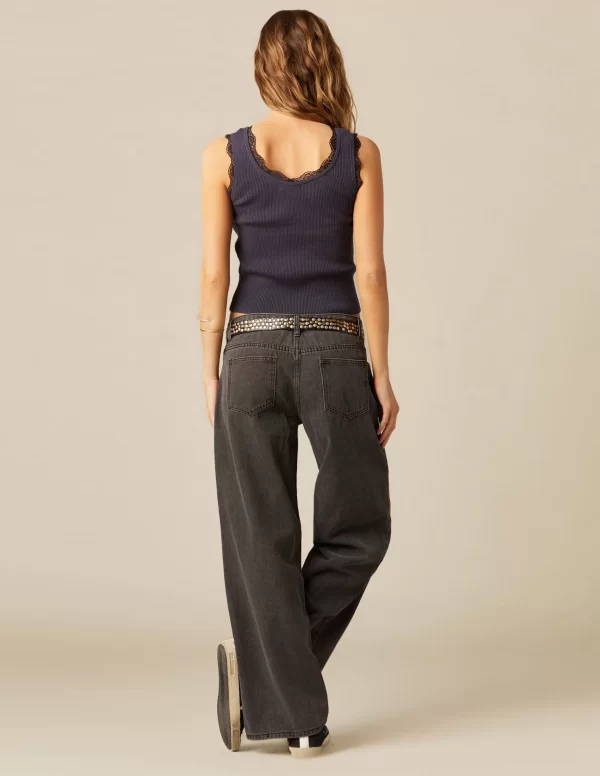 NÍCOLI PANTALÓN TACHAS SOLES GRIS< Denim | Pantalones