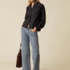 NÍCOLI PANTALÓN TACHUELAS AZUL< Denim | Pantalones
