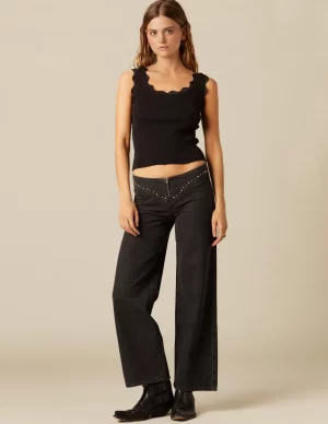 pantaln_tachuelas_canes_a_0.webp NÍCOLI PANTALÓN TACHUELAS CANESÚ ANTRACITA< Denim | Pantalones