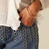NÍCOLI PANTALÓN VAQUERO AZUL MIX TACHUELAS< Denim | Pantalones