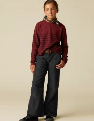 NÍCOLI PANTALÓN WIDE LEG PANA AZUL< Pantalones