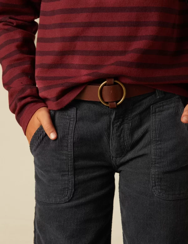 NÍCOLI PANTALÓN WIDE LEG PANA AZUL< Pantalones
