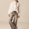 NÍCOLI PantalÓn wide leg vaquero gris claro< Denim | Pantalones
