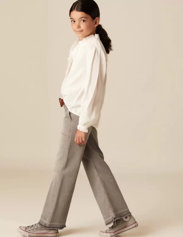 NÍCOLI PantalÓn wide leg vaquero gris claro< Denim | Pantalones