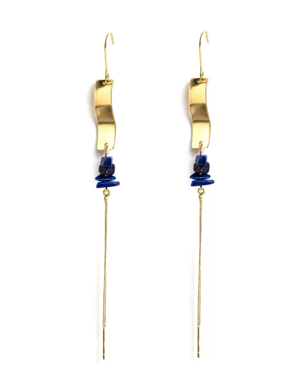 NÍCOLI PENDIENTE CADENA LAPISLAZULI< Pendientes