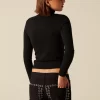 NÍCOLI TOP ABERTURA ESCOTE CUELLO VUELTO NEGRO< Tops