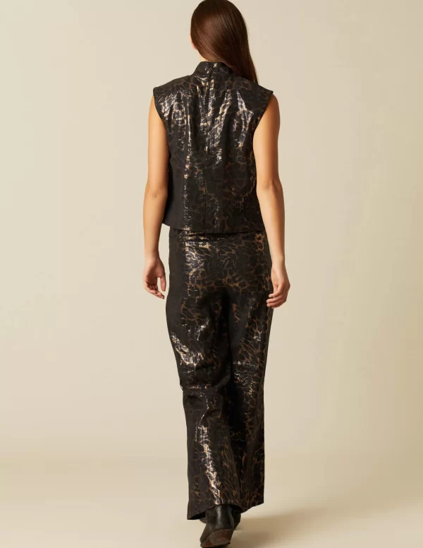 NÍCOLI TOP ANIMAL PRINT BRILLO< Tops