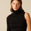 NÍCOLI TOP ASIMéTRICO CUELLO VUELTO NEGRO< Tops