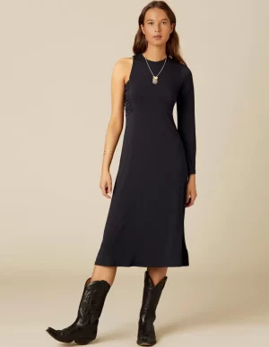 NÍCOLI VESTIDO ASIMéTRICO ANTRACITA< Vestidos