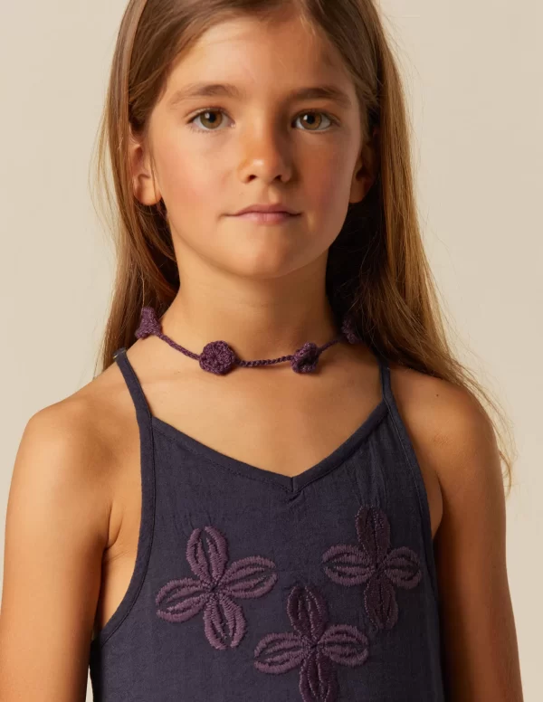 NÍCOLI VESTIDO AZUL TIRANTES BORDADO< Vestidos