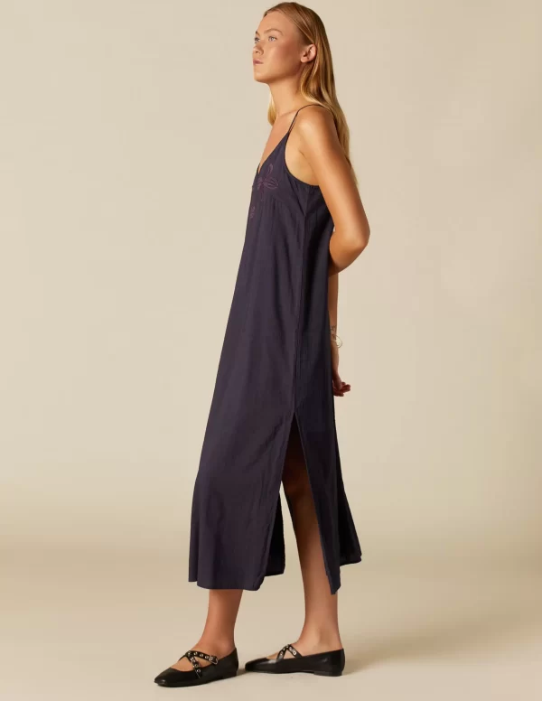 NÍCOLI VESTIDO AZUL TIRANTES BORDADO< Vestidos
