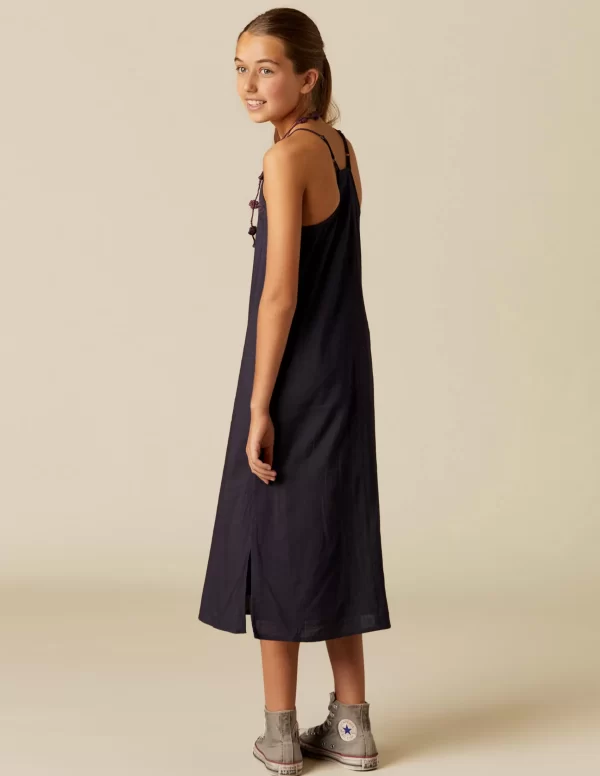 NÍCOLI VESTIDO AZUL TIRANTES BORDADOS< Vestidos